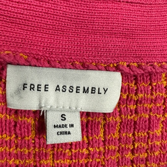 Free‎ Assembly Women's Pink Orange Textured Cardigan Sweater Viscose Sz S EUC - Picture 2 of 6